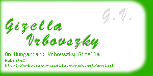 gizella vrbovszky business card